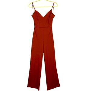 E.L.H.Studio Rust Jumpsuit Wide Leg Open Back  Size M NWT